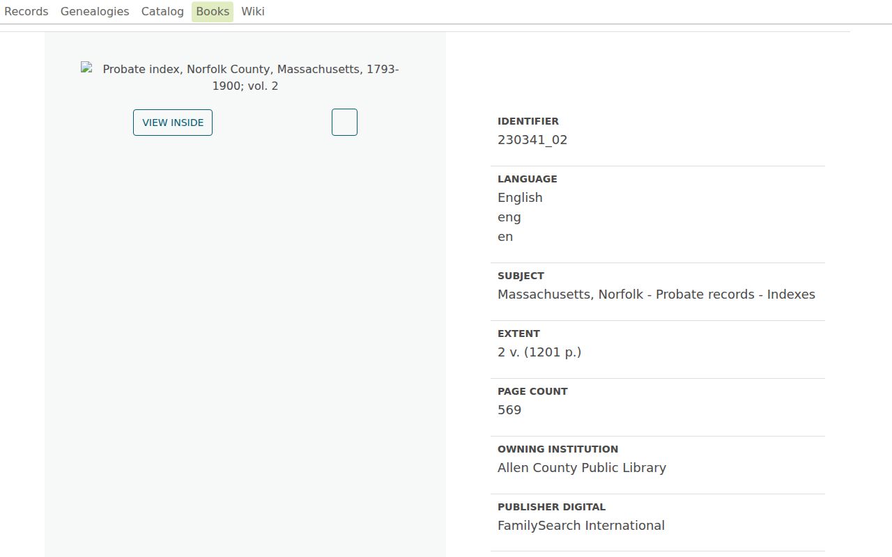 Braintree previous residents Norfolk probate index resource